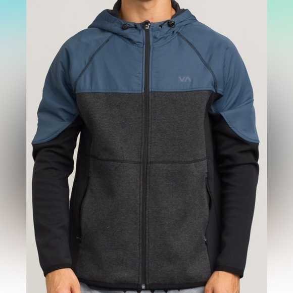RVCA- Advanced Hooded Full Zip Jacket (Blue/Black) - Size XL - Picture 1 of 14